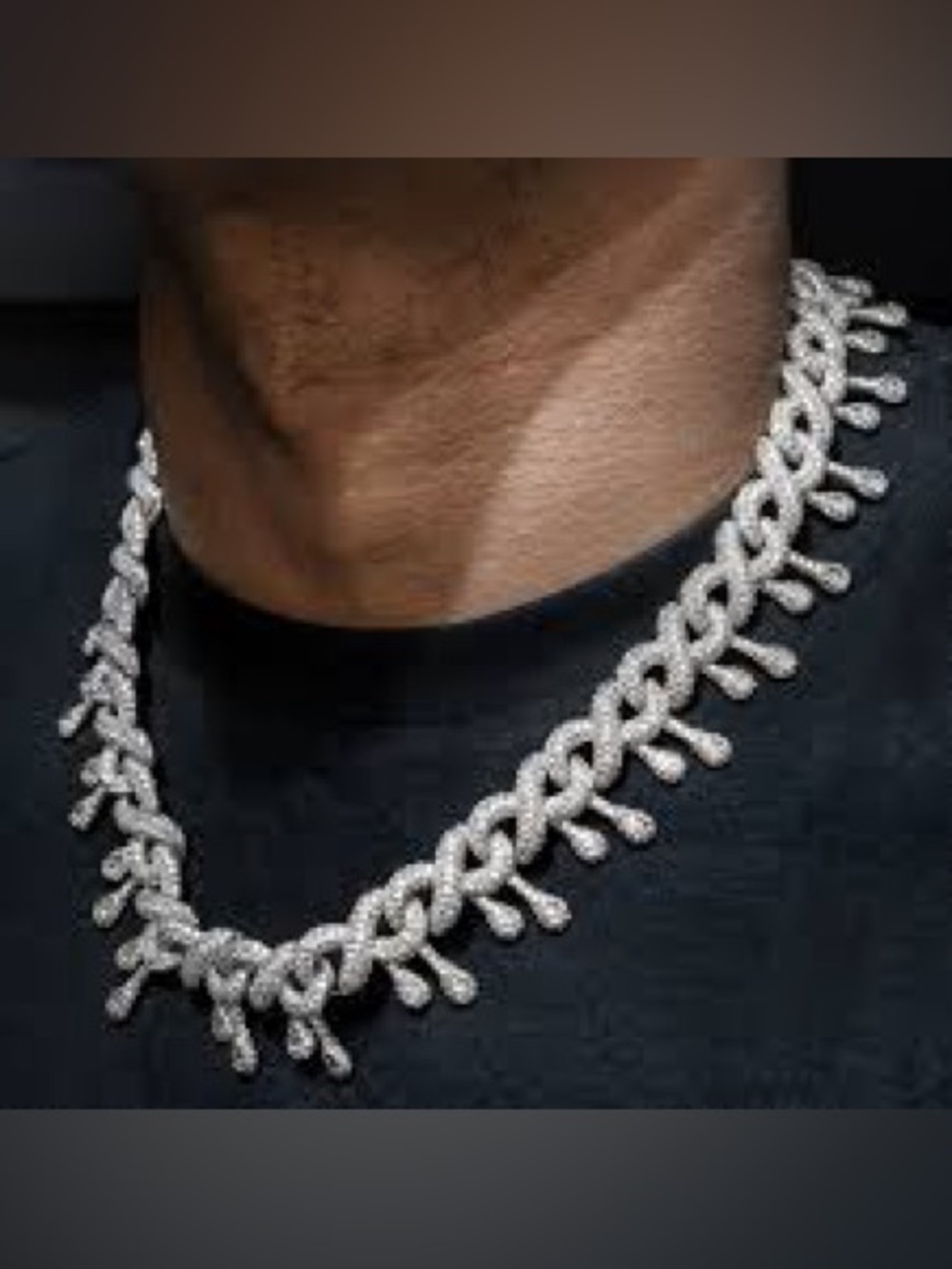 Iced Out Stainless steel Iced out Dripping Diamond Chain Necklace Unisex